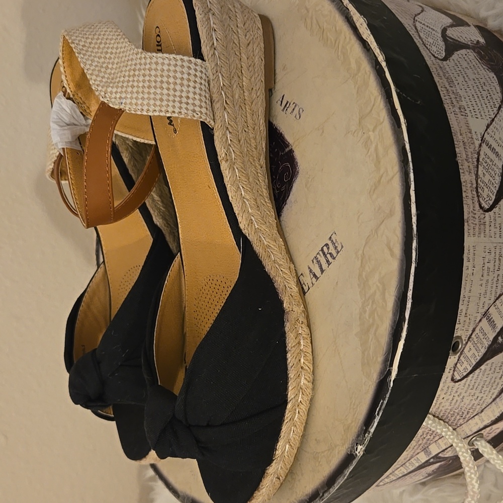 Comfortview Black and Brown Espadrilles with Jute Soles - Picture 4 of 10